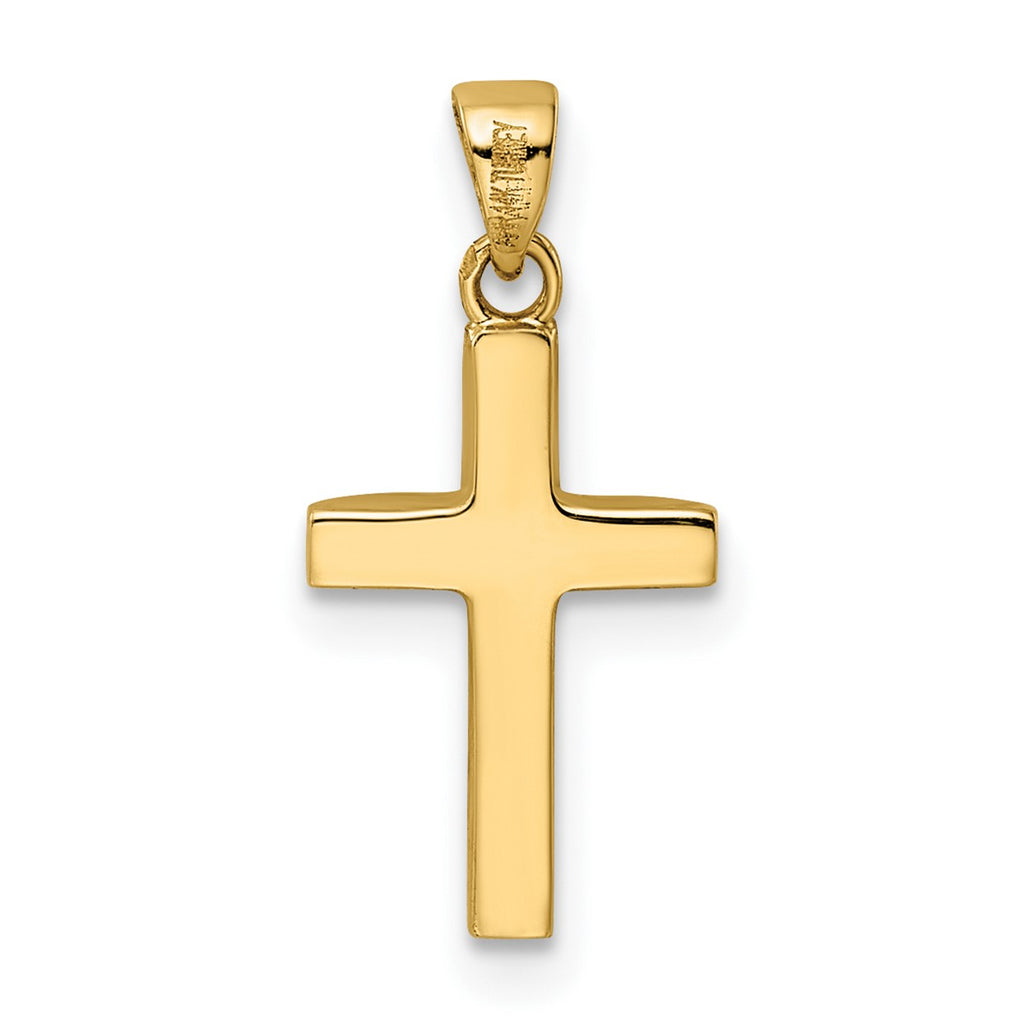 Tapered Ends Cross Pendant in 14K Yellow Gold, 19mm - Sophia Jewelers