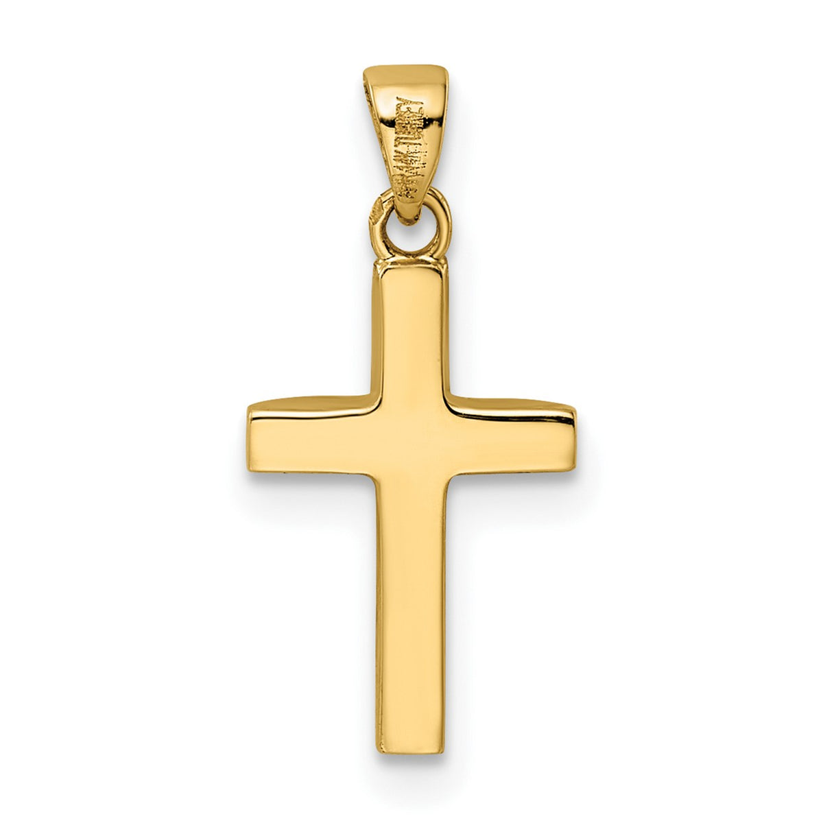 Tapered Ends Cross Pendant in 14K Yellow Gold, 19mm - Sophia Jewelers