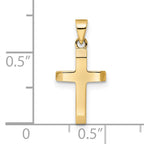 Tapered Ends Cross Pendant in 14K Yellow Gold, 19mm - Sophia Jewelers