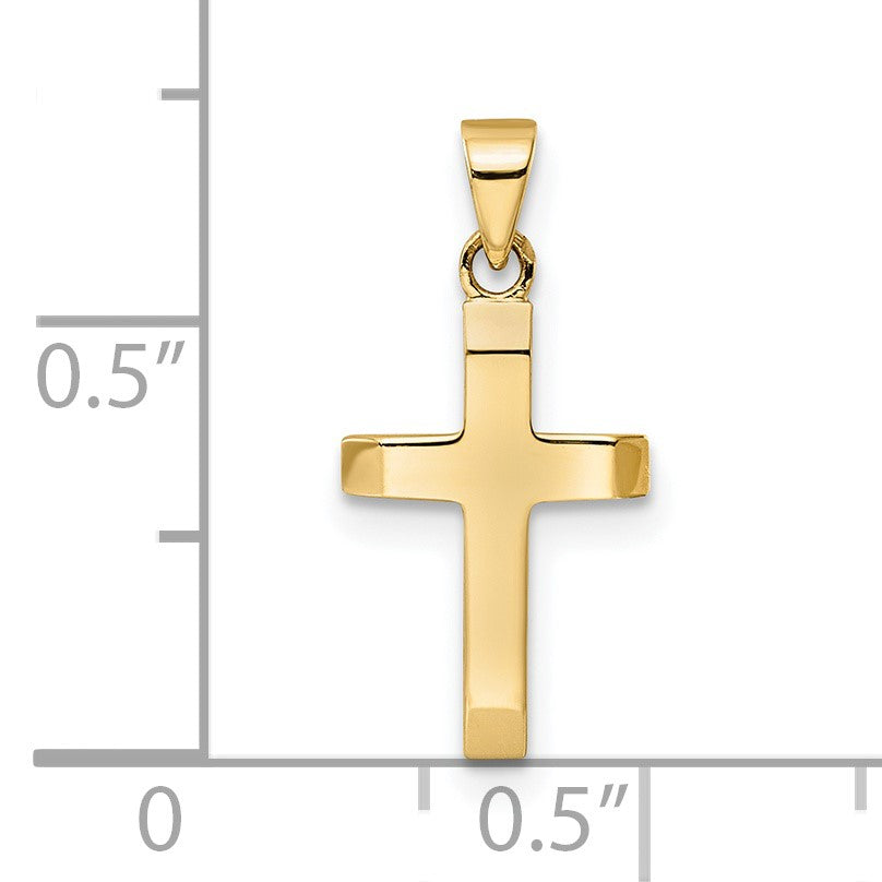 Tapered Ends Cross Pendant in 14K Yellow Gold, 19mm - Sophia Jewelers
