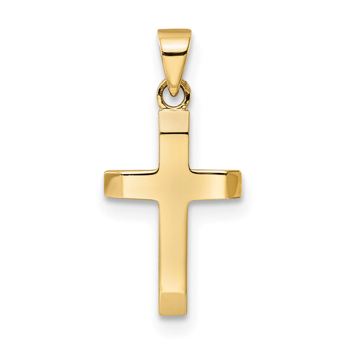 Tapered Ends Cross Pendant in 14K Yellow Gold, 19mm - Sophia Jewelers Main image