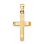 Tapered Ends Cross Pendant in 14K Yellow Gold, 19mm - Sophia Jewelers