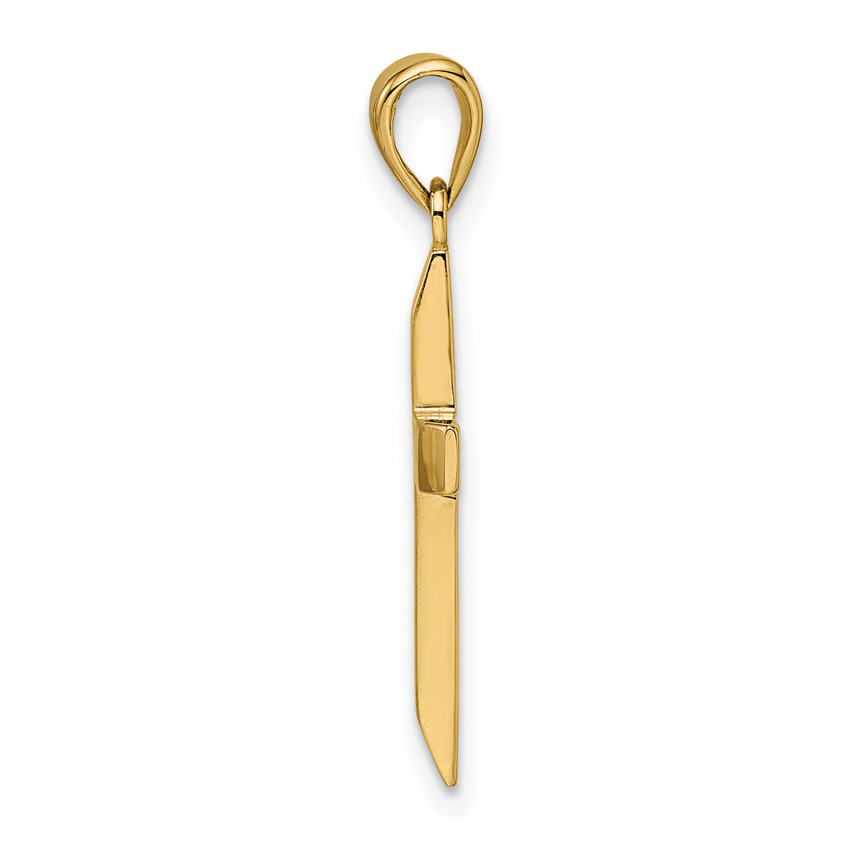 Beveled Latin Cross Pendant in 14K Yellow Gold, 27mm - Sophia Jewelers