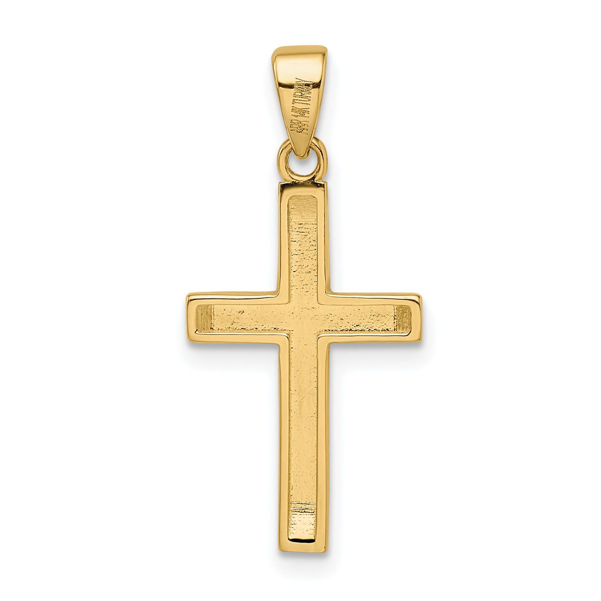 Beveled Latin Cross Pendant in 14K Yellow Gold, 27mm - Sophia Jewelers