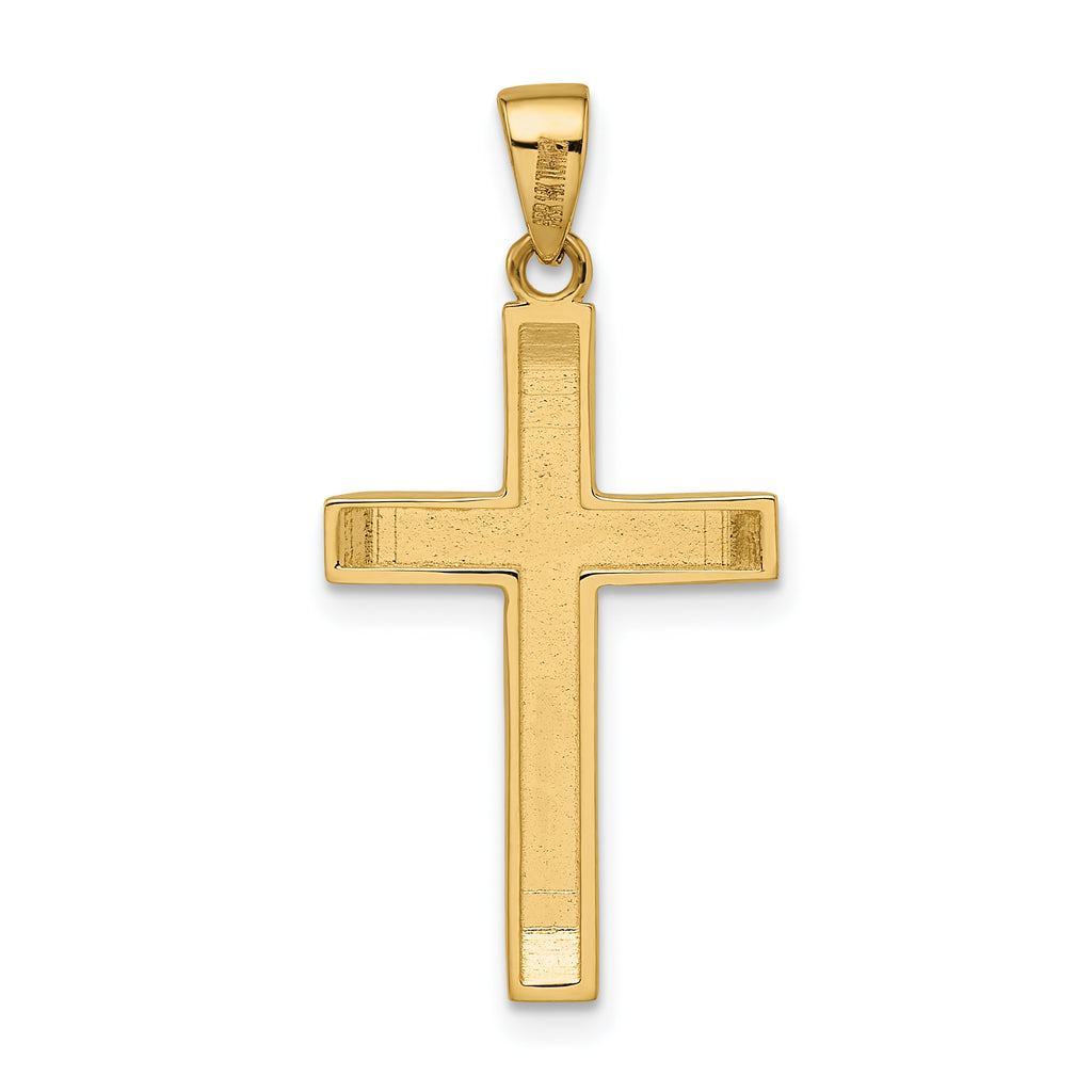 Beveled Latin Cross Pendant in 14K Yellow Gold, 30mm - Sophia Jewelers