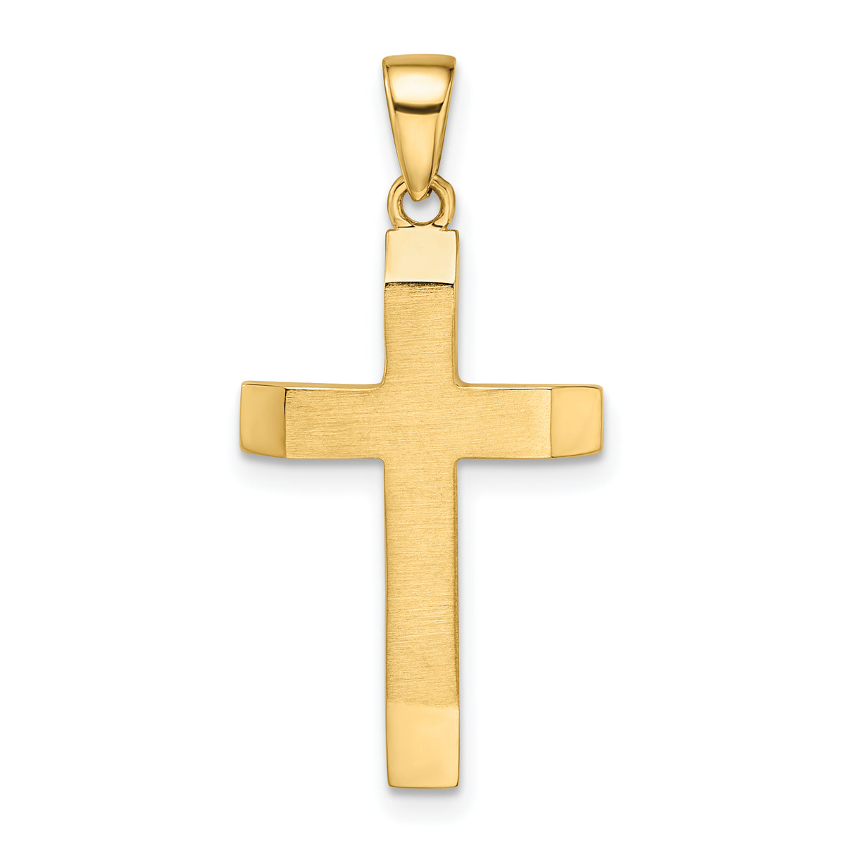 14k Satin/Polished Beveled Medium Latin Cross Pendant Main image