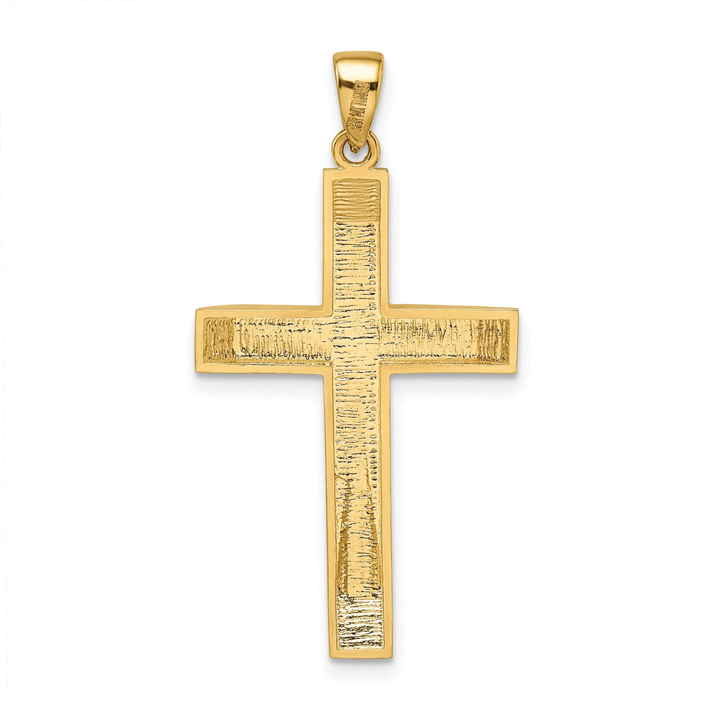 Beveled Large Latin Cross Pendant in 14K Yellow Gold, 35mm - Sophia Jewelers
