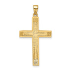 Beveled Large Latin Cross Pendant in 14K Yellow Gold, 35mm - Sophia Jewelers