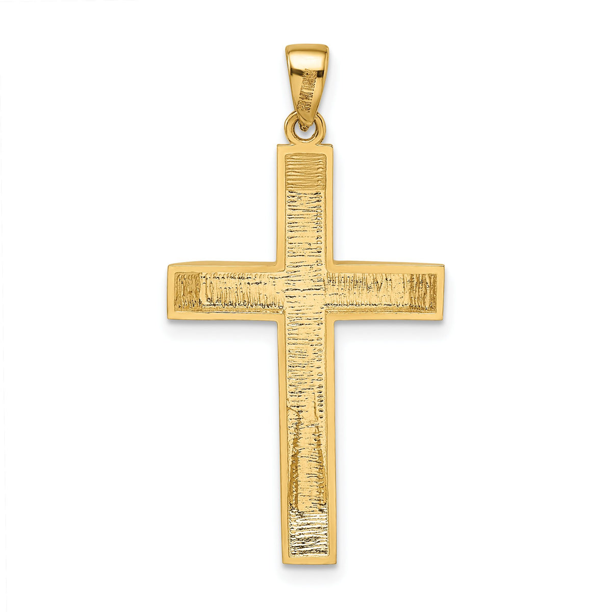Beveled Large Latin Cross Pendant in 14K Yellow Gold, 35mm - Sophia Jewelers