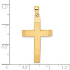 Beveled Large Latin Cross Pendant in 14K Yellow Gold, 35mm - Sophia Jewelers
