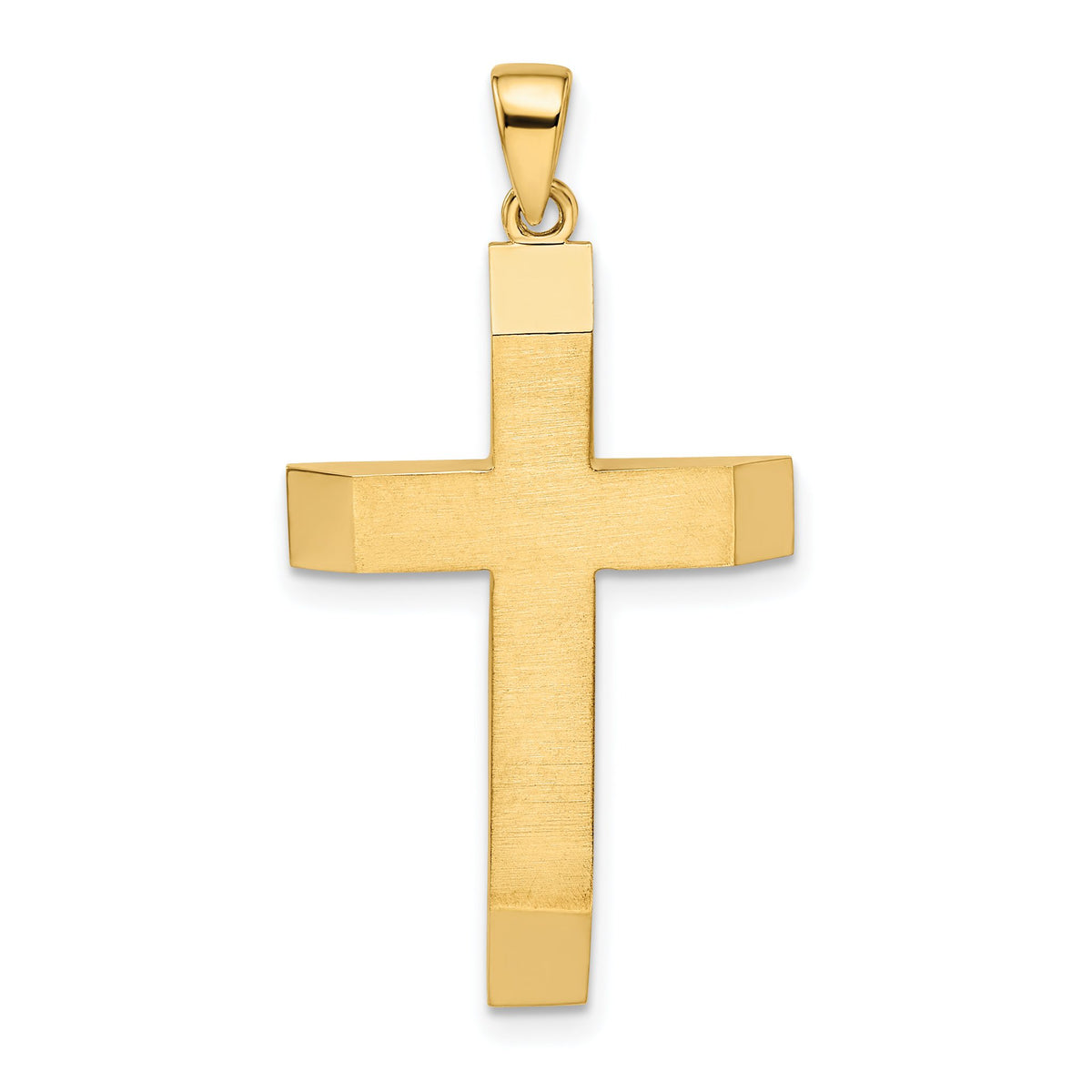 Beveled Large Latin Cross Pendant in 14K Yellow Gold, 35mm - Sophia Jewelers Main image