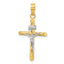INRI Crucifix Cross Pendant in 14K Yellow Gold, 16x27mm Textured - Sophia Jewelers