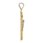 INRI Crucifix Cross Pendant in 14K Two-Tone Gold, 46mm Textured - Sophia Jewelers