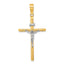 INRI Crucifix Cross Pendant in 14K Two-Tone Gold, 46mm Textured - Sophia Jewelers