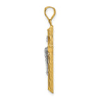 INRI Crucifix Cross Pendant in 14K Two-Tone Gold, 38mm Textured - Sophia Jewelers