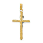 INRI Crucifix Cross Pendant in 14K Two-Tone Gold, 38mm Textured - Sophia Jewelers