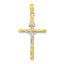 INRI Crucifix Cross Pendant in 14K Two-Tone Gold, 38mm Textured - Sophia Jewelers