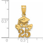 14K Graduation Cap and Diploma - 2025 Charm