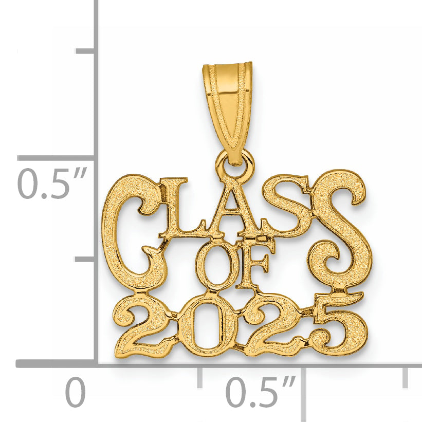 14K Yellow Gold Polished CLASS OF 2025 Charm