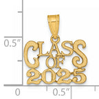 14K Yellow Gold Polished CLASS OF 2025 Charm