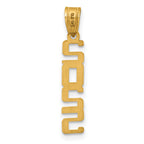 14K Polished Vertical 2025 Charm