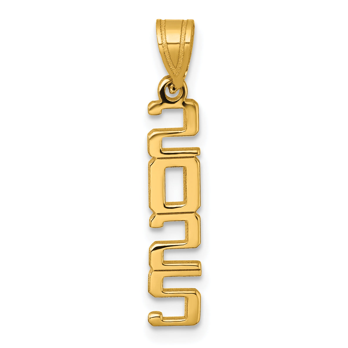 14K Polished Vertical 2025 Charm