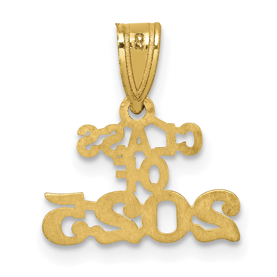 14k Polished Block CLASS OF 2025 Charm Secondary image