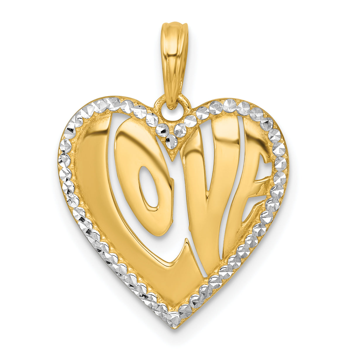 Cut-Out Love Heart Pendant in 14K Yellow Gold, 24mm - Sophia Jewelers Main image
