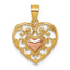 Filigree Heart in Heart Pendant in 14K Two-Tone Gold, 20mm - Sophia Jewelers
