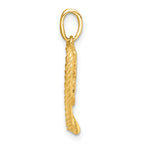 Flower in Twisted Heart Pendant in 14K Two-Tone Gold, 24mm - Sophia Jewelers