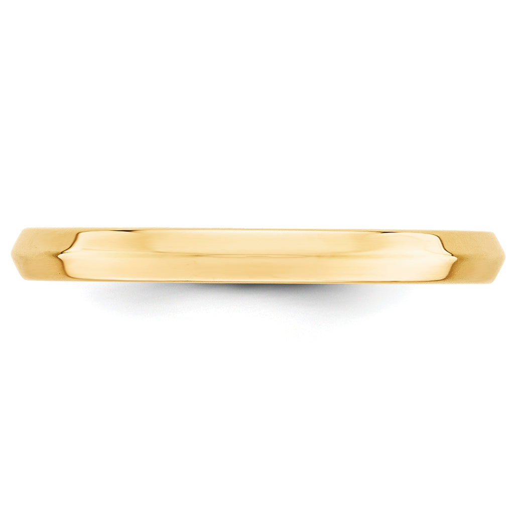 14k Yellow Gold 2.5mm Knife Edge Comfort Fit Wedding Band