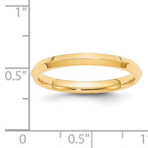 14k Yellow Gold 2.5mm Knife Edge Comfort Fit Wedding Band