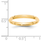 14k Yellow Gold 2.5mm Knife Edge Comfort Fit Wedding Band