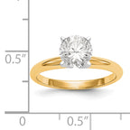 14k Two-Tone 1 carat Lightweight Half-Round 4-Prong Round Solitaire Ring Mounting (No Stone Included)