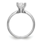 14k White Gold 1 carat Medium-Weight Comfort-Fit 6-Prong Tulip-Head Marquise Solitaire Ring Mounting (No Stone Included)