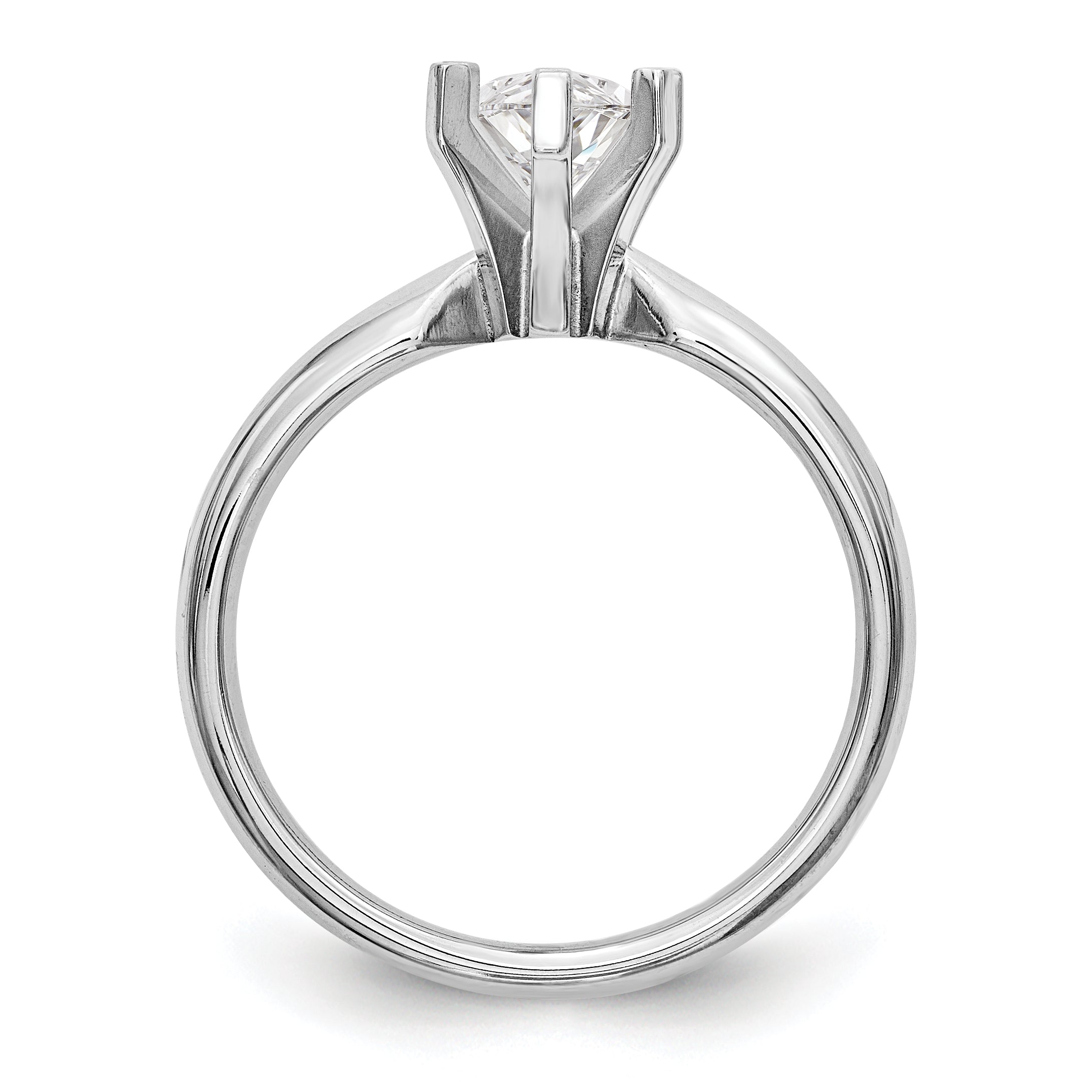 14k White Gold 1.5 carat Medium-Weight Comfort-Fit 6-Prong Tulip-Head Marquise Solitaire Ring Mounting (No Stone Included)
