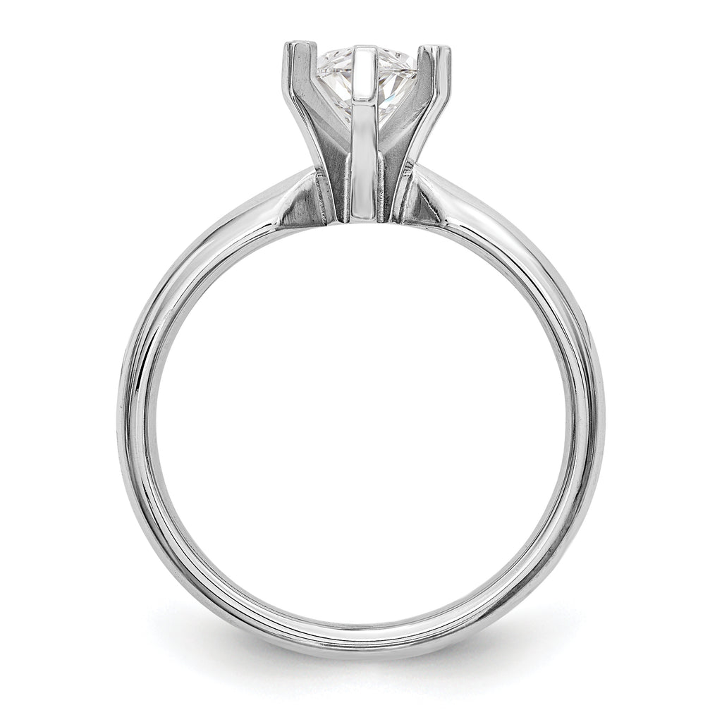 14k White Gold 1.5 carat Medium-Weight Comfort-Fit 6-Prong Tulip-Head Marquise Solitaire Ring Mounting (No Stone Included)