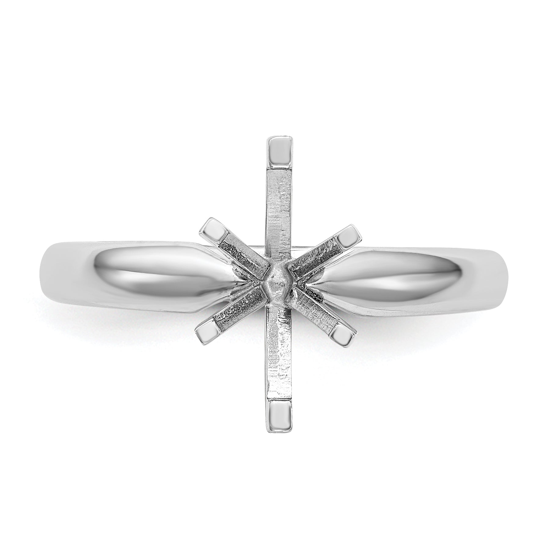 14k White Gold 1 carat Medium-Weight Comfort-Fit 6-Prong Tulip-Head Marquise Solitaire Ring Mounting (No Stone Included)