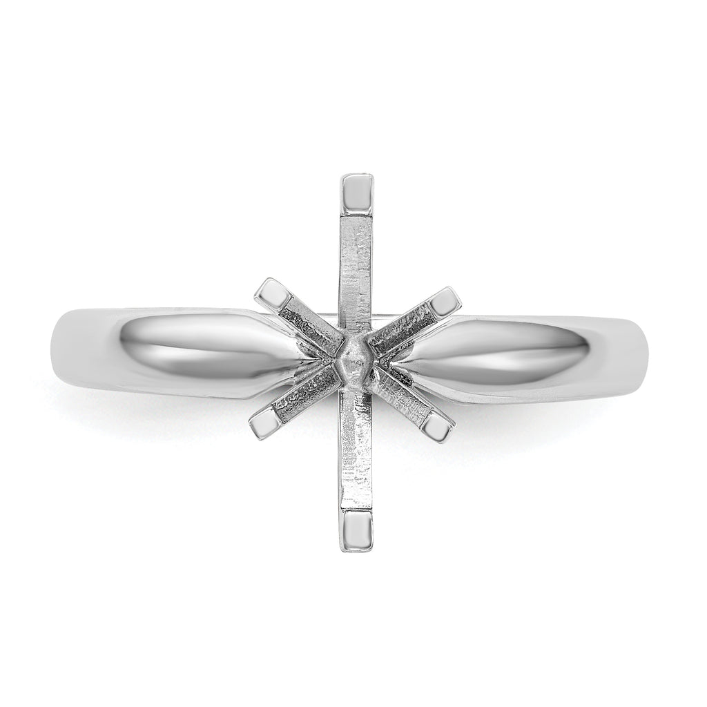 14k White Gold 5/8 carat Medium-Weight Comfort-Fit 6-Prong Tulip-Head Marquise Solitaire Ring Mounting (No Stone Included)