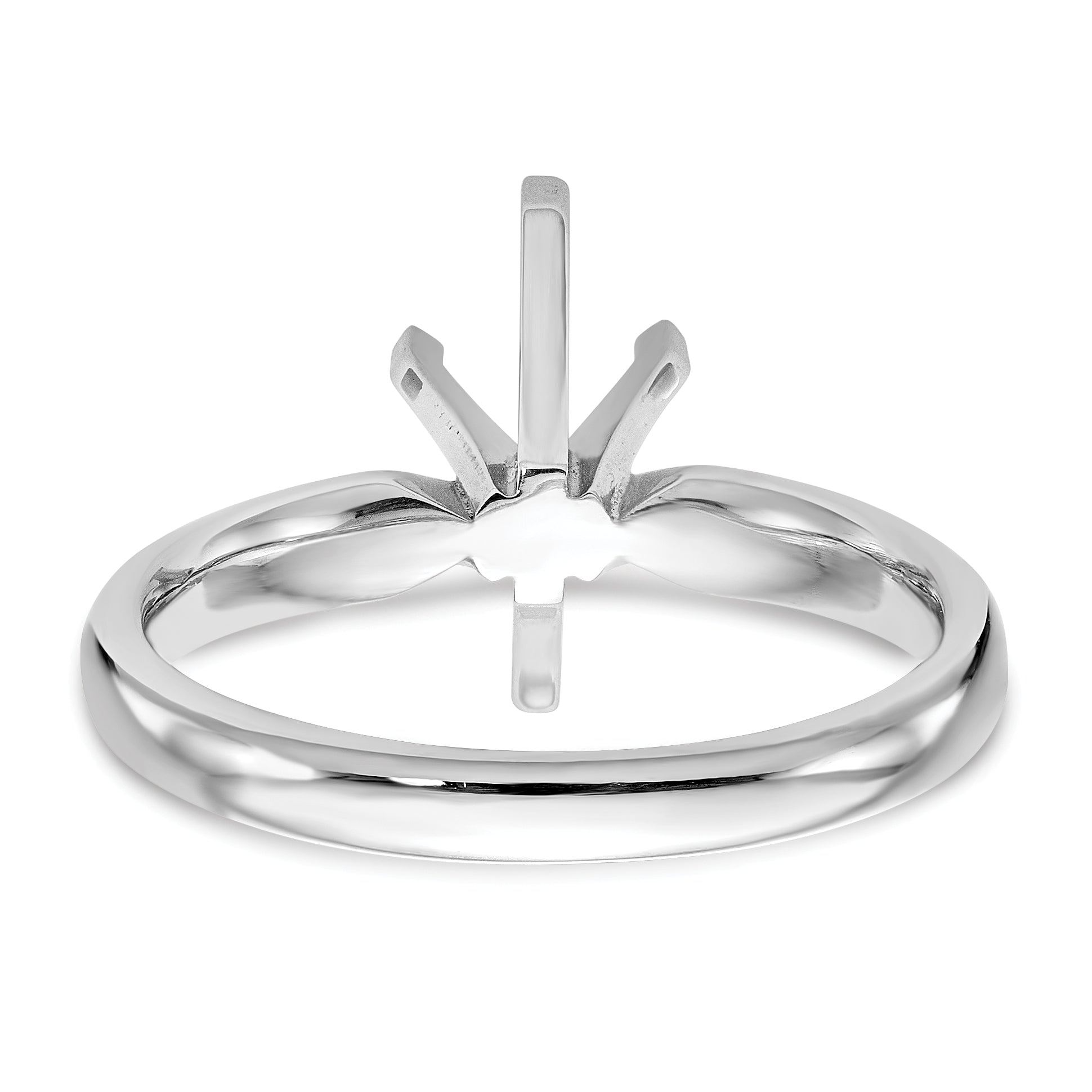 14k White Gold 1/2 carat Medium-Weight Comfort-Fit 6-Prong Tulip-Head Marquise Solitaire Ring Mounting (No Stone Included)