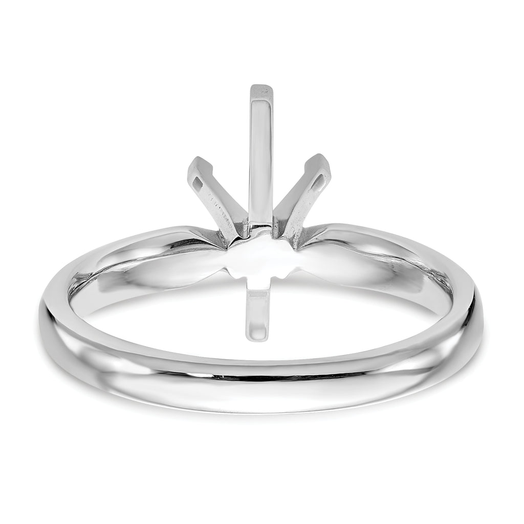 14k White Gold 1/2 carat Medium-Weight Comfort-Fit 6-Prong Tulip-Head Marquise Solitaire Ring Mounting (No Stone Included)