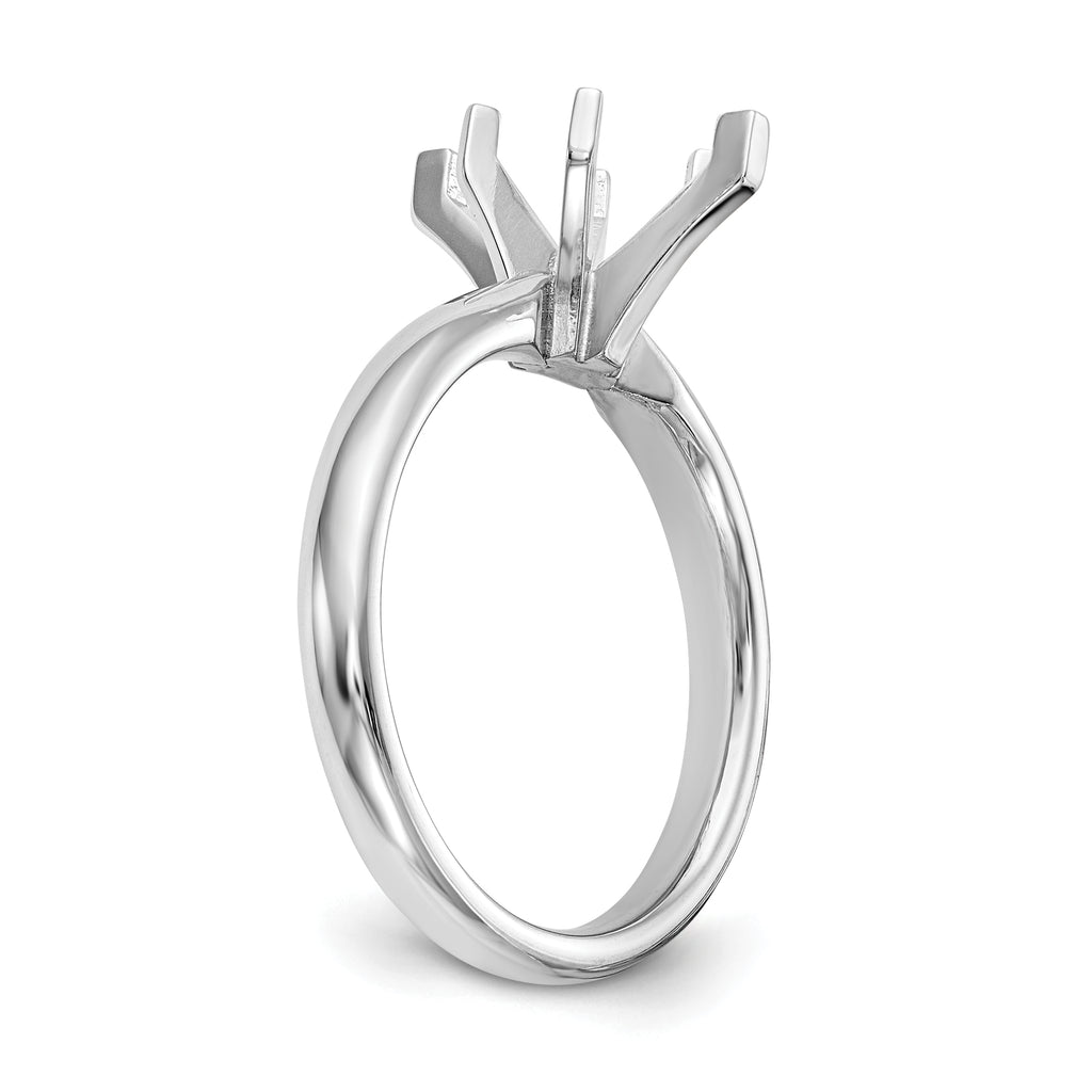 14k White Gold 1/2 carat Medium-Weight Comfort-Fit 6-Prong Tulip-Head Marquise Solitaire Ring Mounting (No Stone Included)