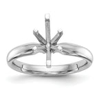 14k White Gold 1/2 carat Medium-Weight Comfort-Fit 6-Prong Tulip-Head Marquise Solitaire Ring Mounting (No Stone Included)