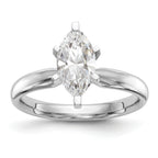 14k White Gold 1/2 carat Medium-Weight Comfort-Fit 6-Prong Tulip-Head Marquise Solitaire Ring Mounting (No Stone Included)