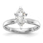 14k White Gold 5/8 carat Medium-Weight Comfort-Fit 6-Prong Tulip-Head Marquise Solitaire Ring Mounting (No Stone Included)