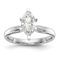 14k White Gold 1.5 carat Medium-Weight Comfort-Fit 6-Prong Tulip-Head Marquise Solitaire Ring Mounting (No Stone Included)