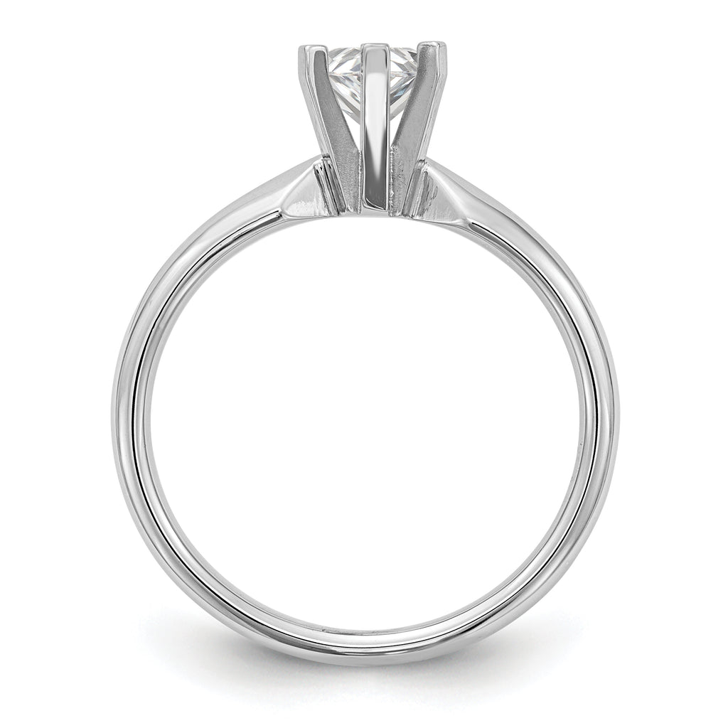 14k White Gold 1 carat Medium-Weight Comfort-Fit 6-Prong Tulip-Head Pear Solitaire Ring Mounting (No Stone Included)