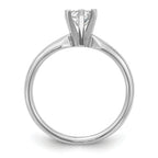 14k White Gold 2 carat Medium-Weight Comfort-Fit 6-Prong Tulip-Head Pear Solitaire Ring Mounting (No Stone Included)