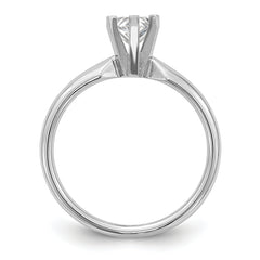 14k White Gold 2 carat Medium-Weight Comfort-Fit 6-Prong Tulip-Head Pear Solitaire Ring Mounting (No Stone Included)