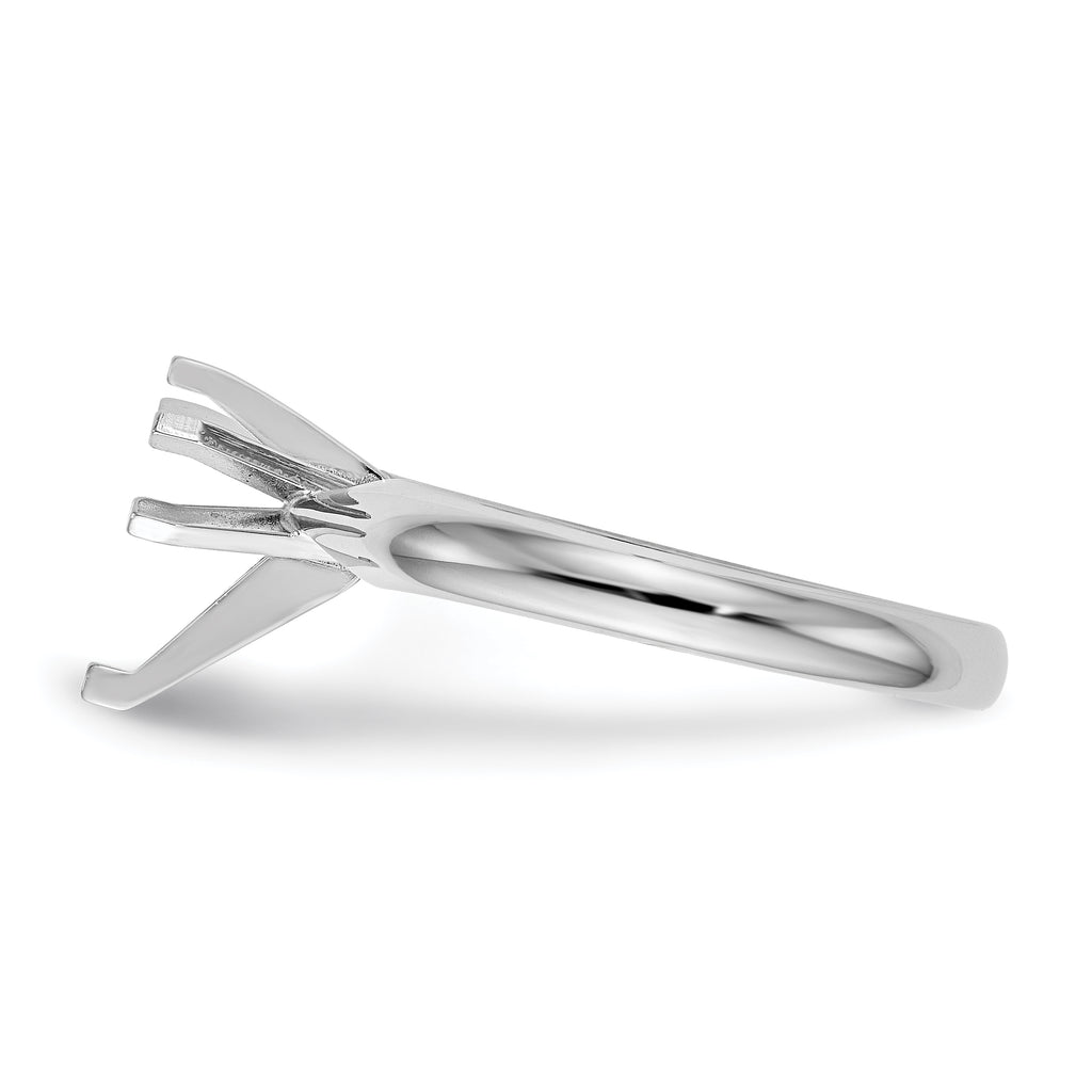 14k White Gold 3/4 carat Medium-Weight Comfort-Fit 6-Prong Tulip-Head Pear Solitaire Ring Mounting (No Stone Included)
